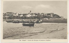 MOROCCO circa 1920 fine mint b/w pc "DISCOUNT - Pointe des Oudayas et passeurs indig&egrave;
