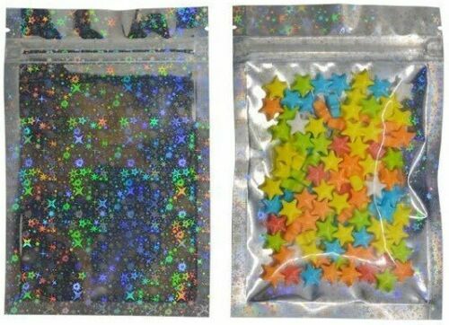 100 Stück Geruchsdichte Regenbogen Mylar Beutel Aluminium Wiederverschließbar Druckverschluss 4X6/X4X6/6X9 - Bild 12 von 14