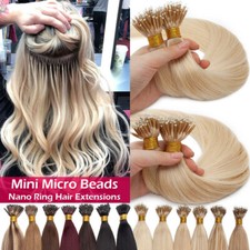 Nano Ring Tip Human Hair Extensions Nano Micro Beads Link Remy Brazilian Hair 1g