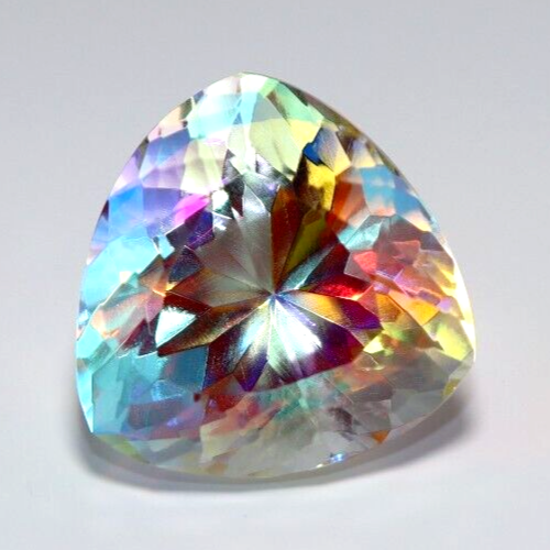 Piedra preciosa suelta natural de 65,15 quilates multicolor de cuarzo místico corte trillón con regalo