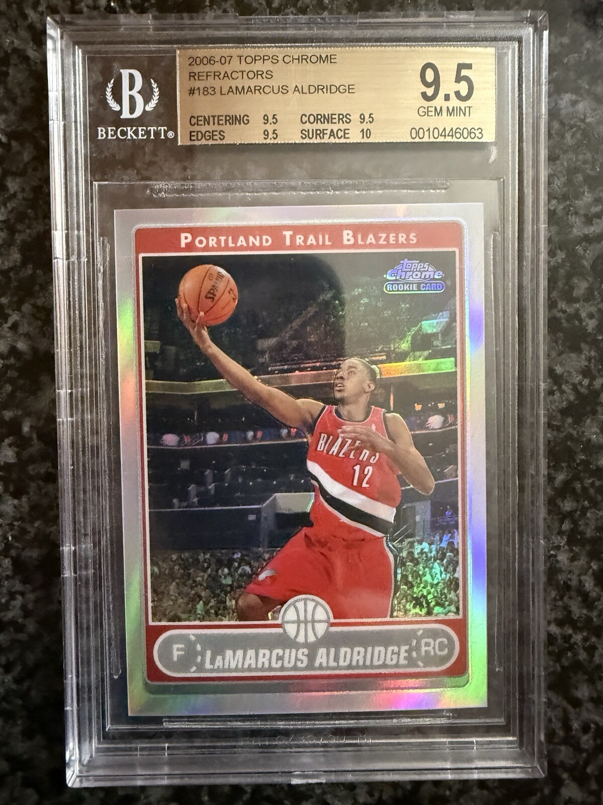 2006-17 Topps Chrome Refractor #/199 LaMarcus Aldridge RC BGS 9.5 TRUE GEM MINT+