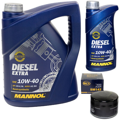 MANNOL Diesel EXTRA 10W40 API CH-4/SL 6 Liter + Ölfilter SM147 für Lancia Opel