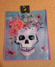 Dia de los Muertos 💀 Reusable Eco Pink Shopping Tote Bag with Handles 🆕🆓 ship