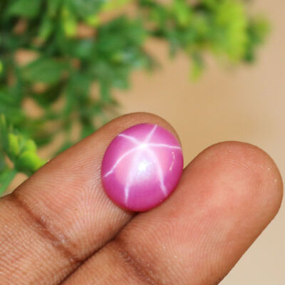 Loose Natural Pink Star Ruby 4.4 Ct 6 Rays Loose Gemstone Ring For Women