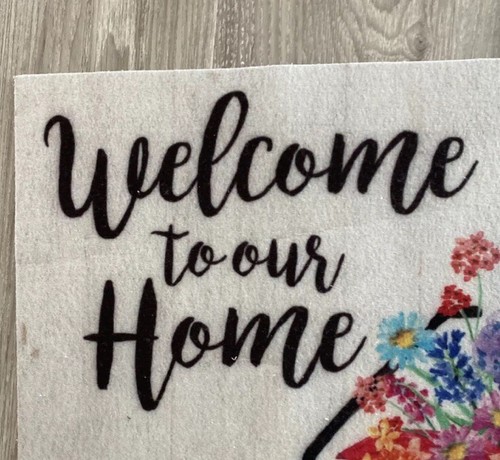 TrueLiving “Welcome To Our Home” Door Mat Rug Welcome 18”x24” Indoor/Outdoor - Picture 3 of 7