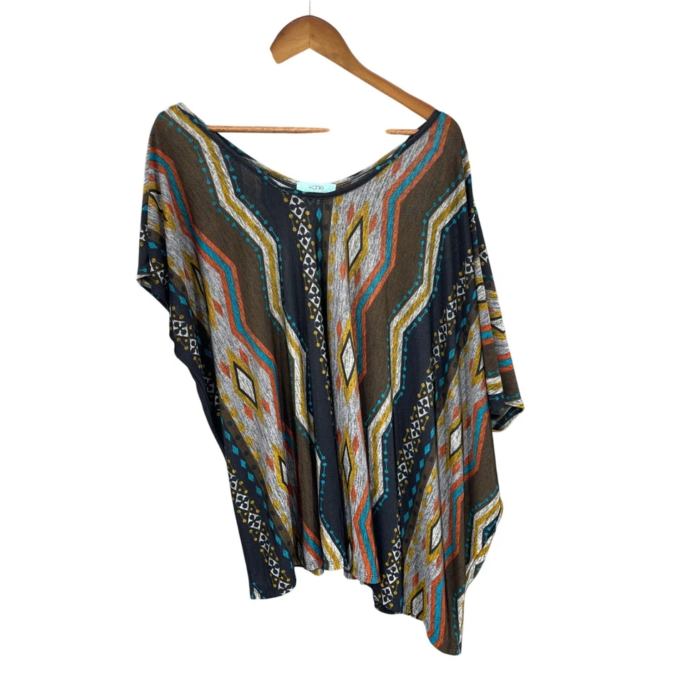 Poncho Karlie Asteca Top Boho Festival Lagoa Look Cover Up Resort Western M/G - Imagem 3 de 4