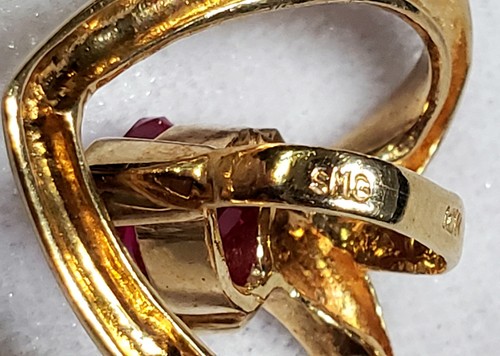 10K YELLOW GOLD OPEN HEART CUT RUBY DIAMOND SLIDE PENDANT 2.8gr SMG KAY JEWELERS - Picture 6 of 8