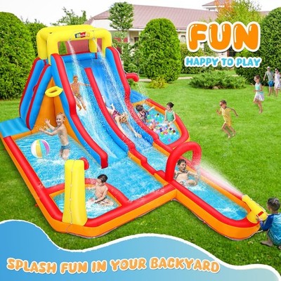 Large Blow Up Water Park, Transform Your Backyard into 16-in-1 Adventure Arena!