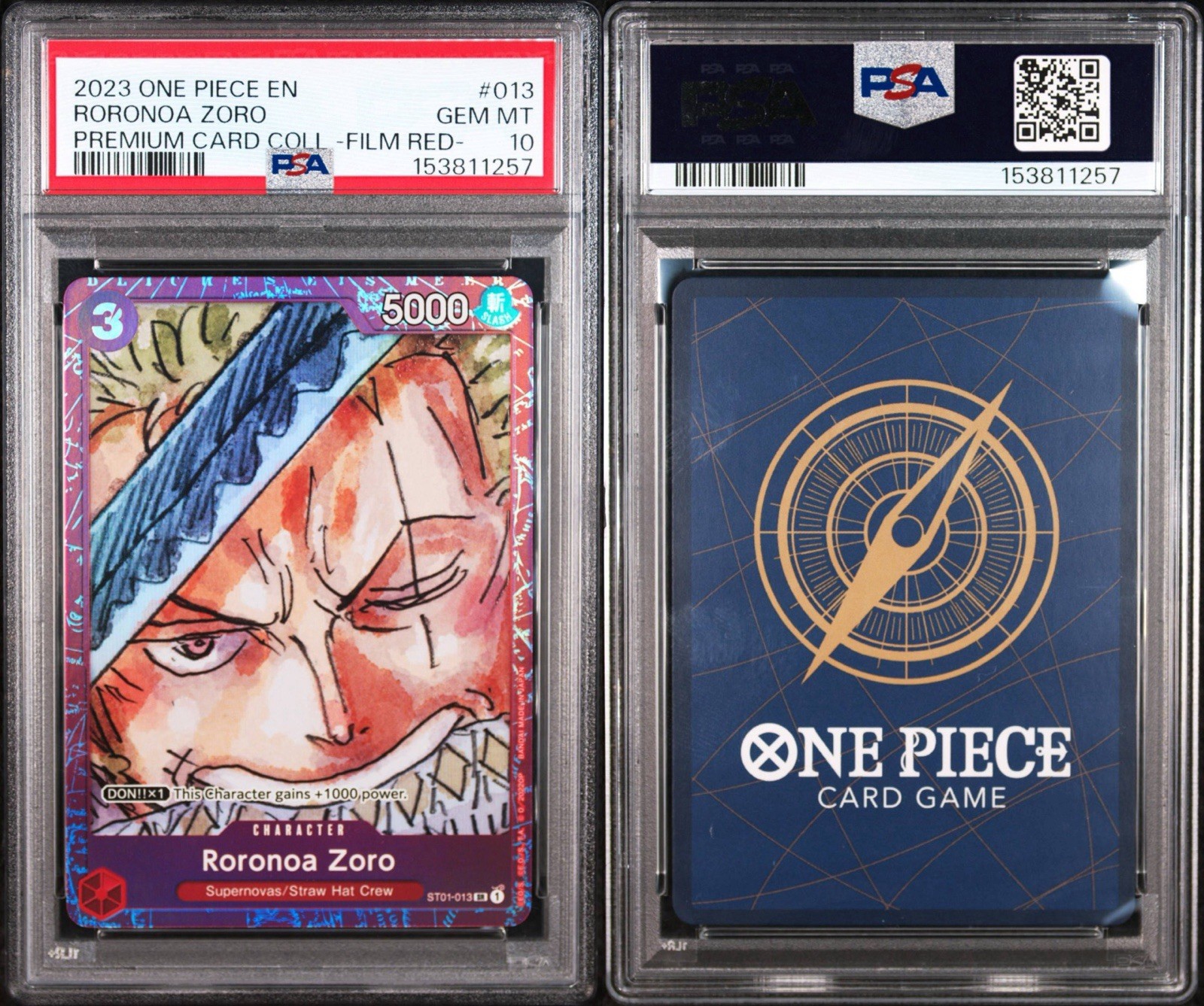 2023 ONE PIECE PREMIUM CARD COLLECTION -ONE PIECE FILM RED- RORONOA ZORO PSA 10 view 3