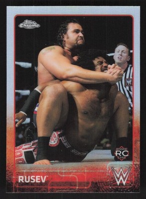 2015 Topps Chrome WWE Refractor Rusev RC #61