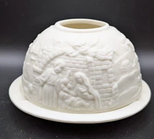 Ceramic Nativity Fairy Lamp Lithophane White Bisque Porcelain Christmas Story