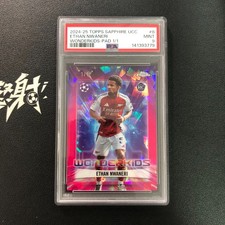 2024-25 Topps Chrome Sapphire Wonderkids Ethan Nwaneri RC Padparadscha 1/1 PSA 9