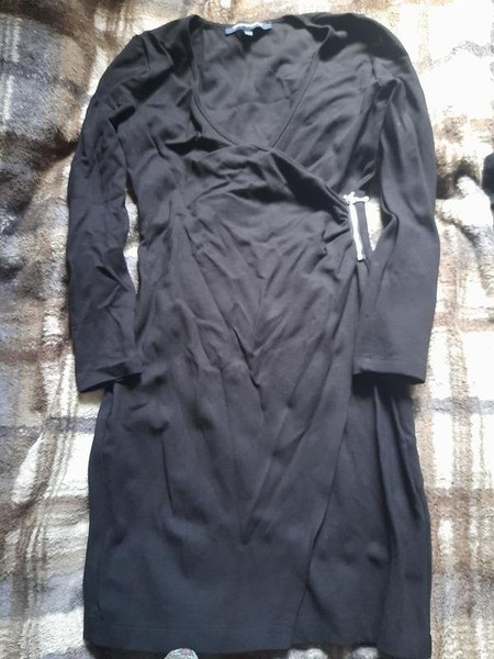Women French Connection Dress Black Cotton 36 / S #8NBD