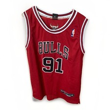 Chicago Bulls 91 Dennis Rodman Red Nike Jersey Men  s 50 Large