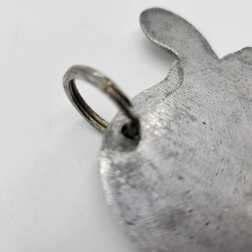 Portachiavi ciondolo tartaruga sorridente metallo vintage tono argento rustico unico - Foto 7 di 8