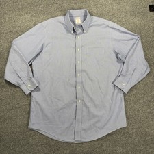 Brooks Brothers Madison Non-Iron Button Up Dress Shirt Men 16.5-33 Blue Supima