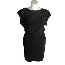 Adrianna Papell black evening cocktail dress Sz 10 stretch