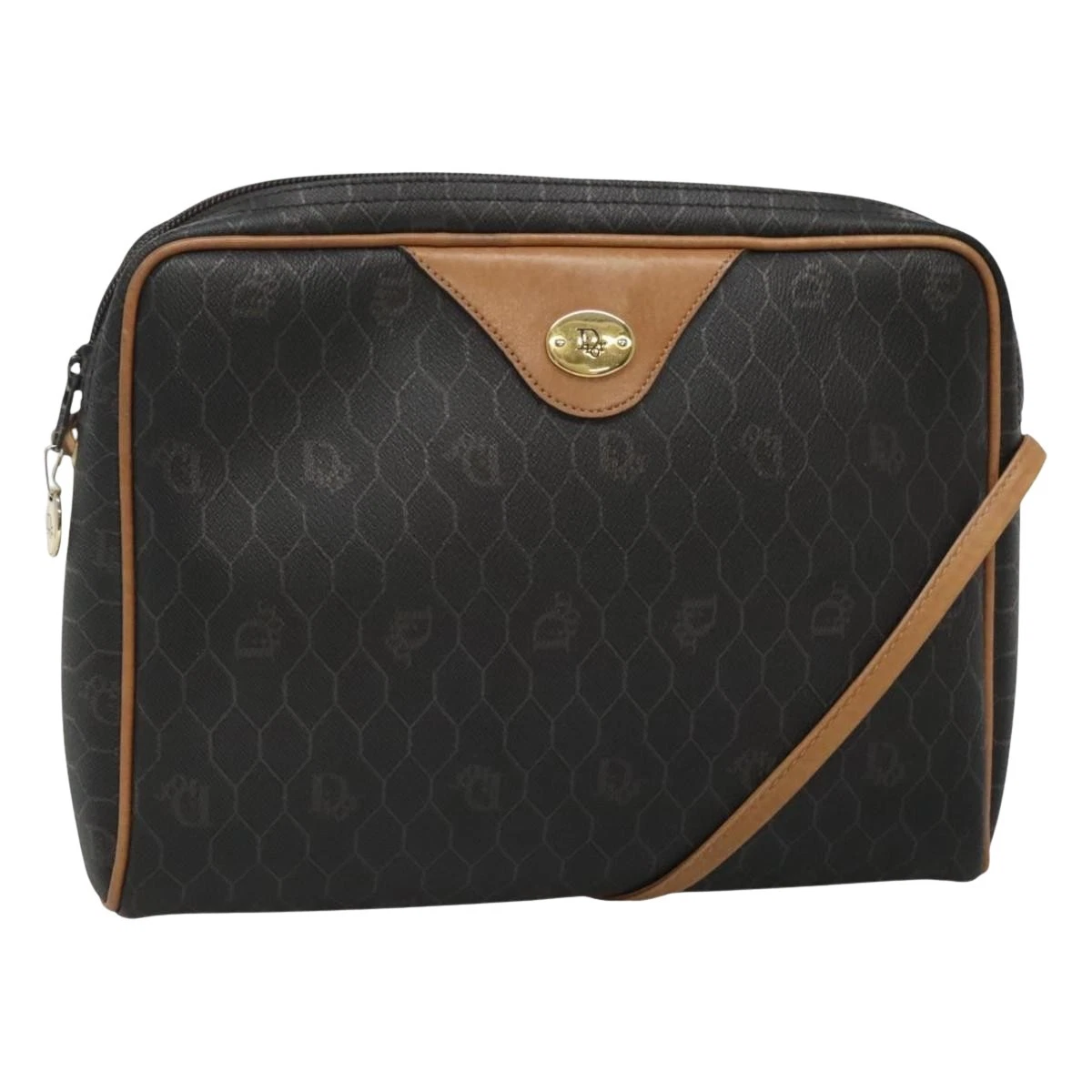Sac bandoulière Dior en toile noire nid d'abeille authentique