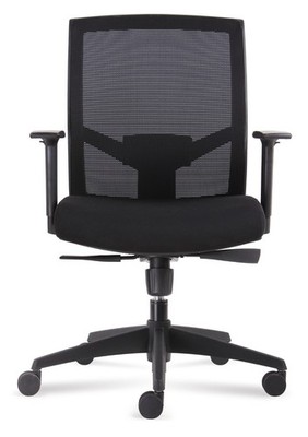 Office Chair Medium Backrest with Black Mesh Seat Black Fabric Synchronized