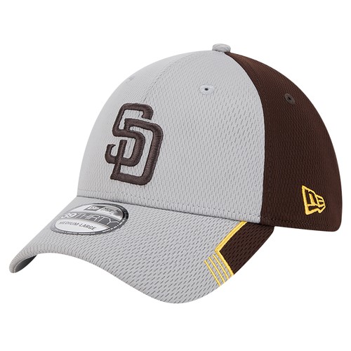 Sombrero flexible 39THIRTY para hombre New Era gris/marrón con visera de los Padres de San Diego