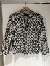Giorgio Armani Women's Gray Chevron Blazer - Made in Italy