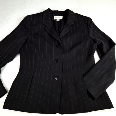 Vintage Casual Corner Annex Women's Blazer Jacket Size 10 Black Acetate Lined