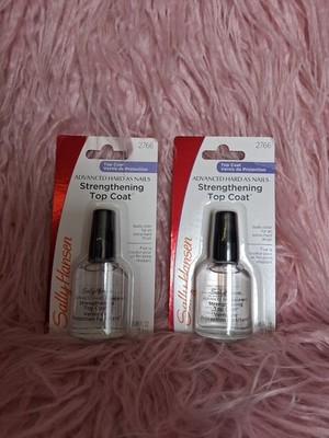 2x Sally Hansen Hard As Nails Strengthening Top Coat 13ml Polish *NEW*
