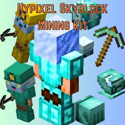 Hypixel Skyblock ULTIMATE MINING STARTER KIT: Full Gear Set, Minions, More!