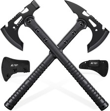 Freelander Tactical Axe 2 Pack, Sharp Tomahawk with Sheath, Portable Black 