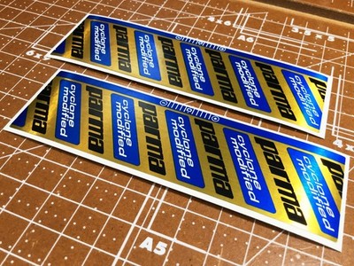 2 Vintage RC Parma Cyclone Modified Brushed Motor Restoration Decals No Holes