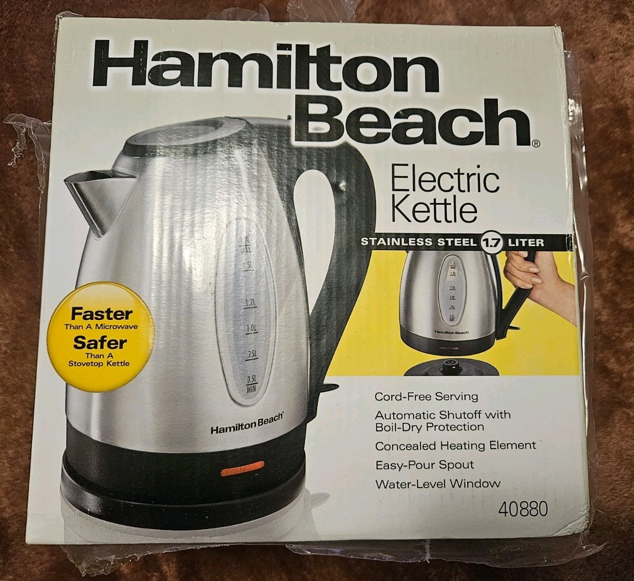 Hamilton Beach 1.7L Electric Kettle Stainless Steel Silver
Opens in a new window or tab