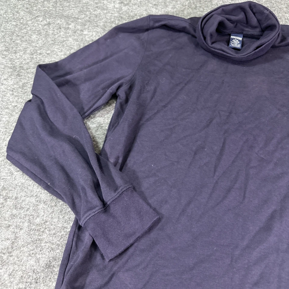 Camisa Lands End Azul Oscuro Mangas Largas Cuello Alto Talla Grande 100% Algodón Foto 4 de 4