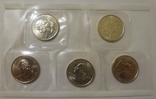 1999-P STATE QUARTERS, UNCIRCULATED SET OF 5 IN US MINT ENVELOPE AND CELLO - Picture 5 of 12