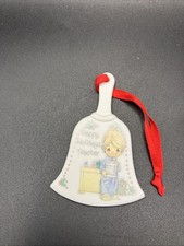 3  Happy Holidays Teacher Porcelain Hanging Ornament Precious Moments