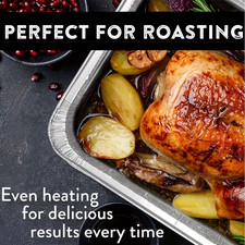 10pc Large Foil Roasting Tray Disposable Turkey Oven Dish Catering 31cm x 26cm x
