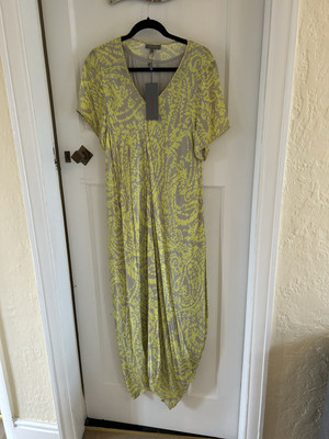 NEU MIT ETIKETT SAHARA LIMETTE/ZINN ÄGÄIS DRUCK BUBBLE KLEID GRÖSSE 4 UK 16/18 SEPARATER SCHLUPF