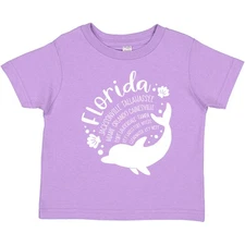 Inktastic Florida Cities With Dolphin Toddler T-Shirt State Home Beaches Beach