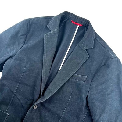 Charles Tyrwhitt Men's Navy Cotton Unlined Canvas Blazer Jacket   42 REGULAR