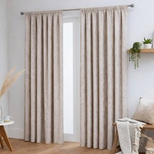 Crushed Velvet Curtains Pair Pancil Pleat Fully Lined- Black - Silver - White