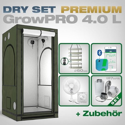 GrowPRO 4.0 Premium Trockenbox Set L 100x100x200cm - geruchsfrei, SensorPush App