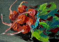 ACEO ORIGINAL oil painting  - Radish   - 2.5x3.5 in artist MK