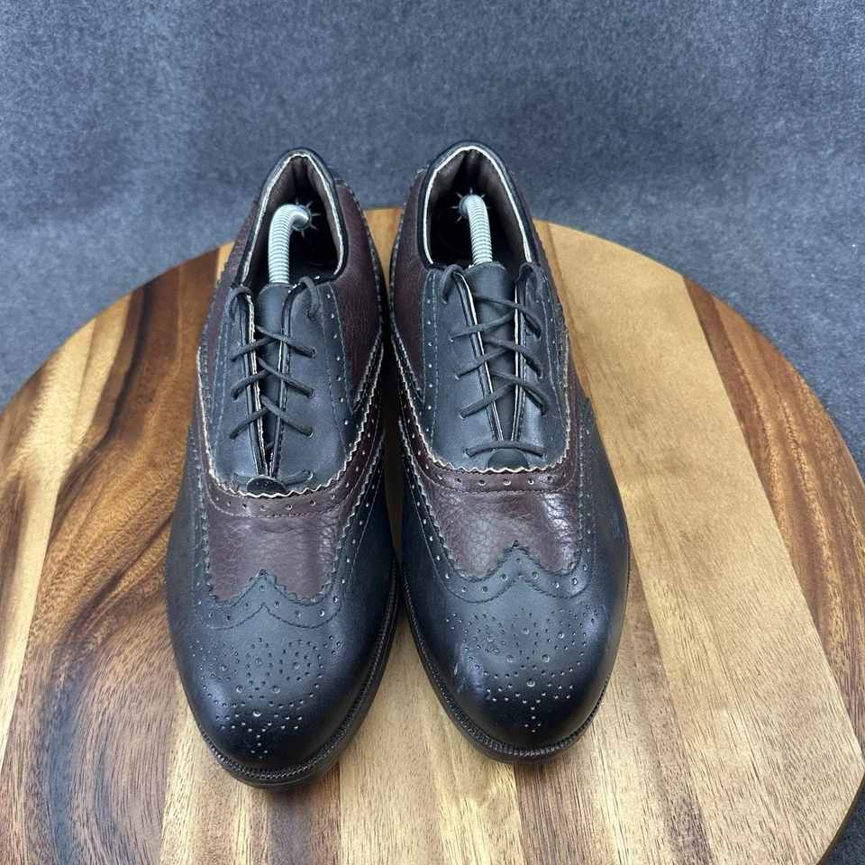 Zapatos de golf de colección REEBOK para hombre Oxford marrón negro botines con cordones talla 7,5 Gore-Tex Foto 4 de 4