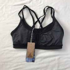 Prana Charcoal Grey Padded cross back sports bra S Small Soleil Bra