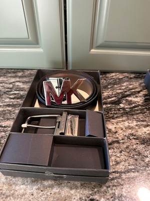 Michael Kors Men's Leather Belt Gift Set - Black
