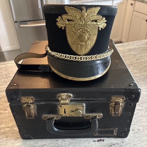 West Point Cadet Shako Hat Helmet Military Dress Black Gold W/ Original Box