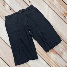 CeCe 18W black belted wide leg crop pant