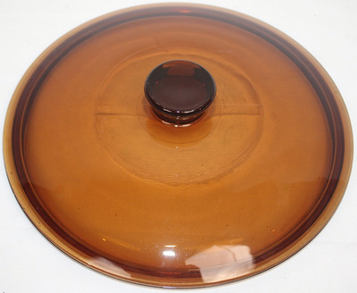 #15 Brown Amber Glass Ovenware Lid 8.75 OD, 7.75 ID Pyrex Corning Anchor Hocking