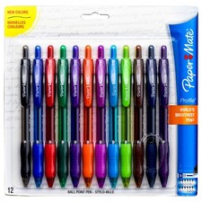 PaperMate Profile 1.4B Ballpoint Pens 1788863, 12 Color Set, 1.4mm Bold Point