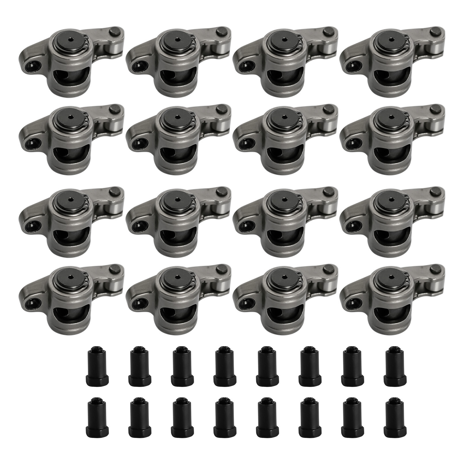 350 Rocker Stds Stud Stainless Steel Roller Rocker Arms Set for Chevy SBC 350 V8 1.5 ...