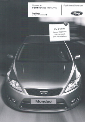 Prospekt Ford Preisliste Ford Mondeo Titanium S von 2.2008 YF3